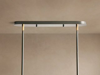 French-Inspired Fabric Shade Linear Chandelier