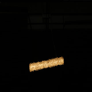 Long Natural Crystal Stone Pendant Light