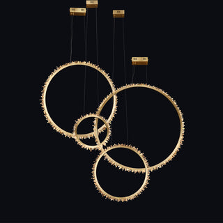 Single Ring Geode Quartz Crystal Pendant Light