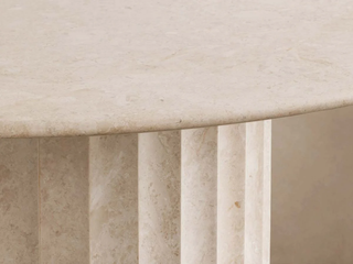 Danae Round Marble Dining Table (Roman Column Base)