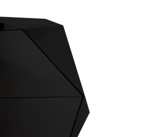 Luxury Black Faceted Sideboard Buffet Cabinet with Hidden Storage