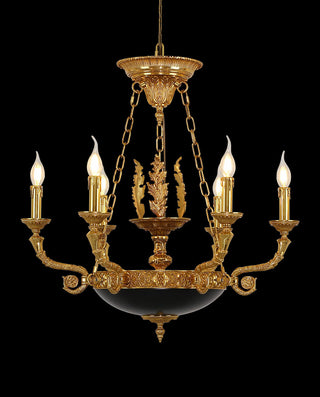 28X26 Inch 6 Lights Rococo French Empire Copper Chandelier