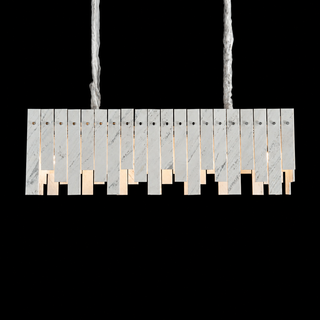 Modern Yugoslav White Luxury Stone Linear Chandelier