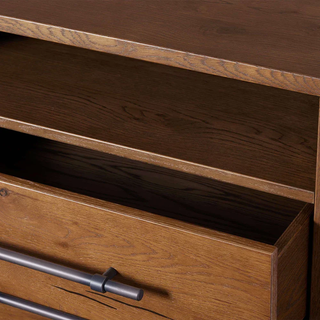 Sullivan Reclaimed Oak Nightstand | Rustic 2-Drawer Bedroom Storage