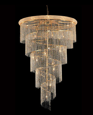Spiral Chandelier Crystal Lighting in Golden 48'' W 72'' H