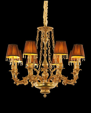 35X30 Inch 8 Lights Baroque Style Antique Copper Chandelier