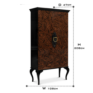 Luxury Sculptural Display Cabinet with Glass Shelves & Designer Storage