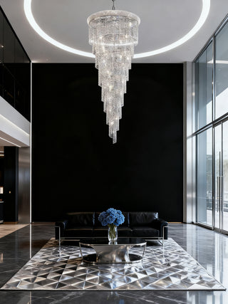 Long Stairwell Crystal Chandelier 36'' W 65'' H
