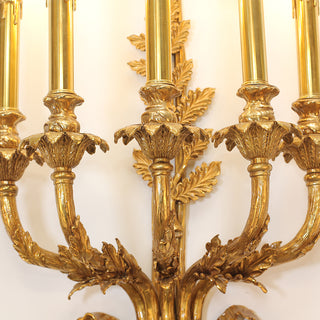 40 Inch Tall Brass Wall Sconce 5 Lights Retro Copper Wall Lamp