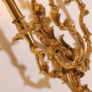 3 Lights French Retro Brass Wall Lamp Indoor Decorative Copper Wall Sconce