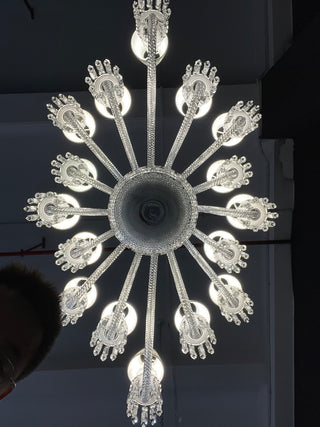 16 Lights Replica Ellipse Baccarat Crystal Lighting Dining Room Chandelier with Lampshades