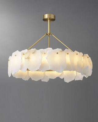 24''/ 31.5''/ 40'' Round Chandelier Modern Halo Alabaster Lighting for Bedroom