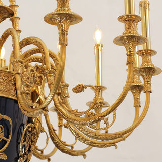 40X51 Inch 15 Lights Baroque Style Cast Copper Angles Antique French Empire Brass Chandelier