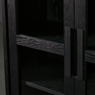 Willow Wood Tall Display Storage Cabinets Clean-Line Design