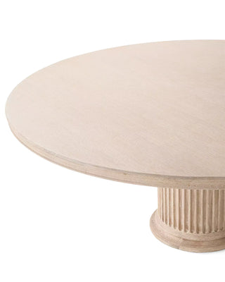 Collins Fluted Round Pedestal Dining Table, 60" or 72" Oak