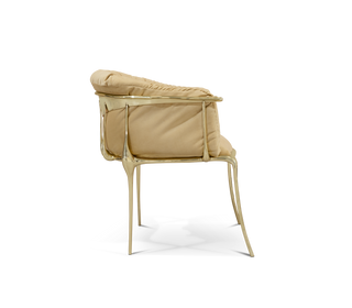 Luxury Surrealist Armchair with Gold-Plated Brass Frame, Velvet Seat & Sculptural Design