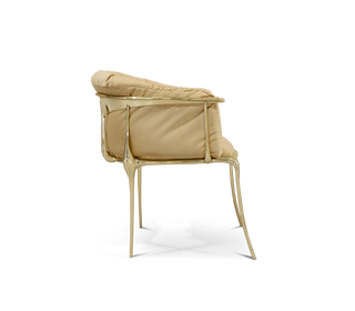Luxury Surrealist Armchair with Gold-Plated Brass Frame, Velvet Seat & Sculptural Design