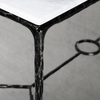 Hand-Forged Metal Rectangle Marble Desk