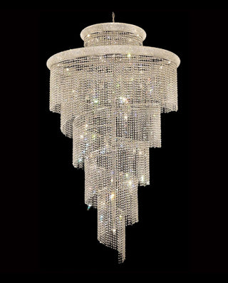 Chrome Color Big Spiral Chandelier for Staircase 48'' W 96'' H