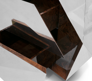 Luxury Diamond Sideboard Cabinet with Faceted Design & Hidden Storage