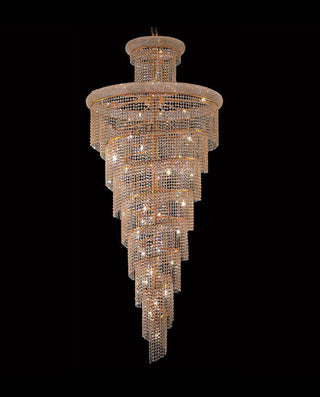Chrome Color Tall Spiral Crystal Chandelier for Stairwell 36'' W 86'' H