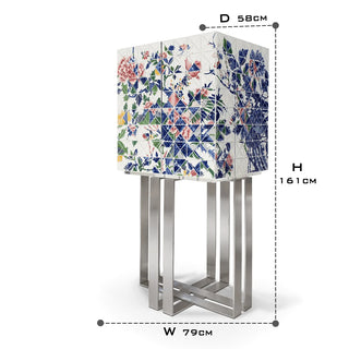 Luxury Geometric Bar Cabinet with Pixel-Inspired Design & Hidden Storage