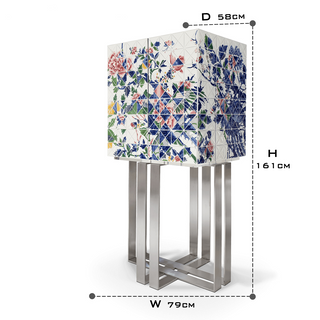 Luxury Geometric Bar Cabinet with Pixel-Inspired Design & Hidden Storage