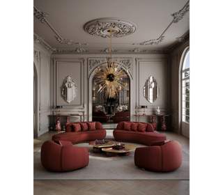 Luxury Calacatta Marble Coffee Table with Black Sculptural Base & Modern Design