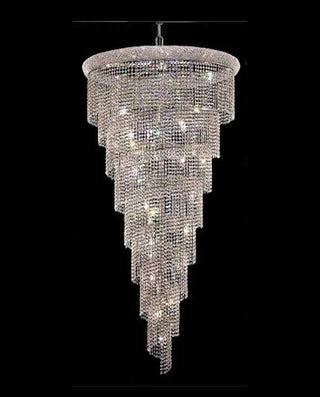 Long Stairwell Crystal Chandelier 36'' W 65'' H
