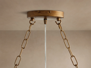 Aubrey Brass Rectangular Chandelier - Modern Statement Pendant Light for Dining Room & Kitchen Island