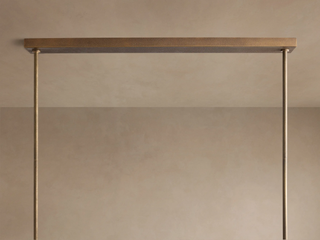 Modern Textured Cast Brass Linear Chandelier