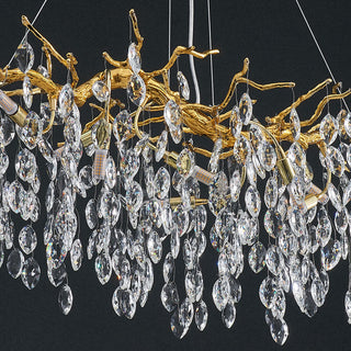 48-72 Inch Linear Chandelier Gold Tree Branch Chandelier for Dining Room