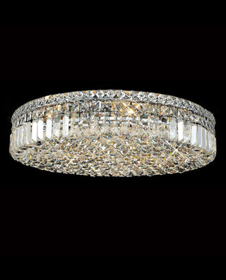24'' Round Flush Mounted Chandelier Modern Crystal Ceiling Light