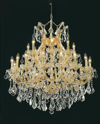 25 Lights Maria Theresa Crystal Chandelier 36'' Wide Living Room Chandelier in Gold MT01L25G