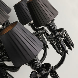 18 Lights Black Baccarat Crystal Lighting