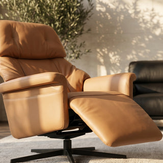 Iris Swivel Power Recliner Chair – Top-Grain Leather