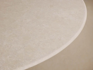 Saint Germain Carrara Marble Top Round Dining Table with Wood Rennes Base: Modern Luxury Dining Room Leisure & Gathering Round Dining Table