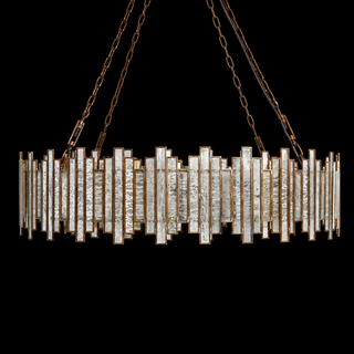 Moroccan-Inspired Antiqued Mirrored Glass Round Chandelier