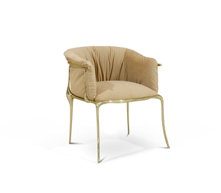 Luxury Surrealist Armchair with Gold-Plated Brass Frame, Velvet Seat & Sculptural Design