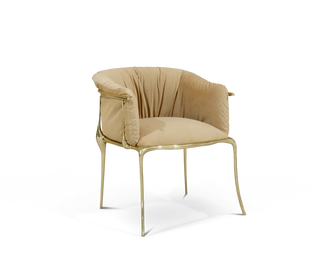 Luxury Surrealist Armchair with Gold-Plated Brass Frame, Velvet Seat & Sculptural Design
