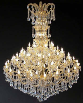 Large Villa Chandelier European Crystal Lamp 71"W  102"H