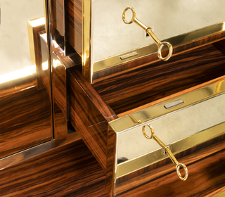 Luxury Collectible Vault Safe with Gold-Plated Finish & Secret Dial Lock System