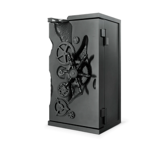 Luxury Collectible Vault Safe with Gold-Plated Finish & Secret Dial Lock System