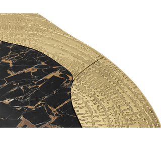 Luxury Calacatta Marble Coffee Table with Black Sculptural Base & Modern Design