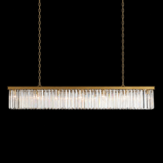 French Art Deco K9 Crystal Rectangular Chandelier for Dining Room