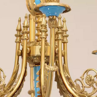 30X23 Inch 8 Lights Rococo Style Small Antique Copper Chandelier for Bedroom