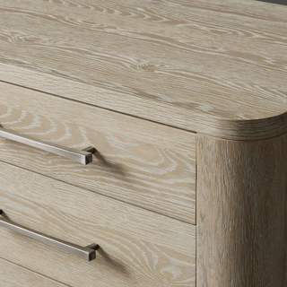 Calista Closed Oak Nightstand Two-Drawer Chest Wood Night Side Table Bedside