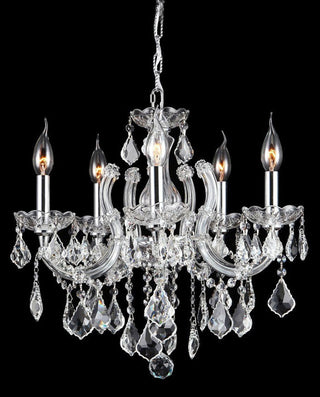 18'' Wide Small Chandelier 5 Lights Maria Theresa Crystal Chandelier MT01L5C