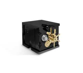 Luxury Portable Jewelry Safe with Secret Dial Lock & Gold-Plated Brass Gear Design