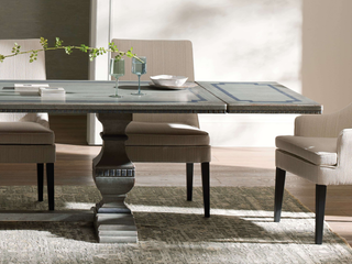 Cerea Gallery Bell’Arte Rectangular Dining Table – Hand-Painted Solid Wood Extendable Table